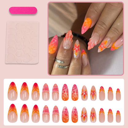 Kunstnagelset mit eleganten Blumen- und Farbverlauf-Designs Brehn