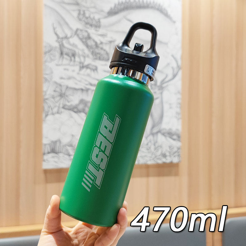 Damen nachhaltige Edelstahltrinkflasche mit auslaufsicherem Deckel und Griff Brehn