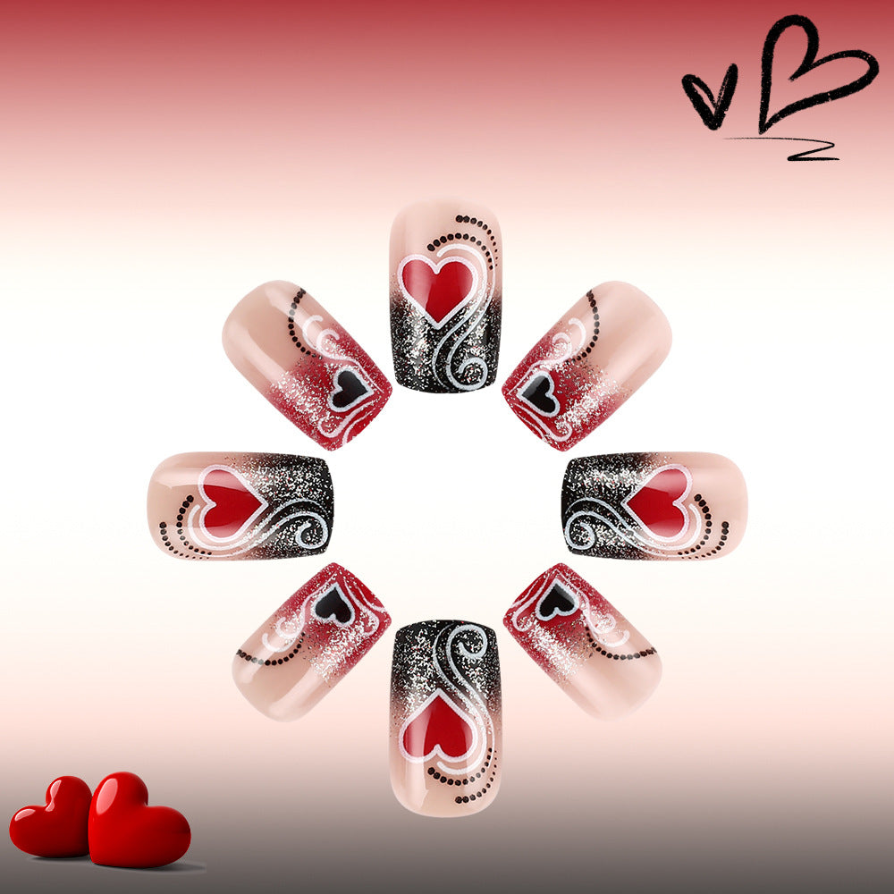 Herz-verzierte glamouröse Nagelkunst-Set Brehn