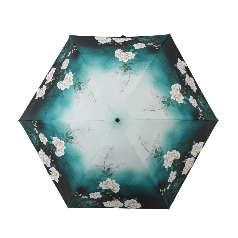 Damen Eleganter Regenschirm mit exquisitem Blumenmotiv Brehn