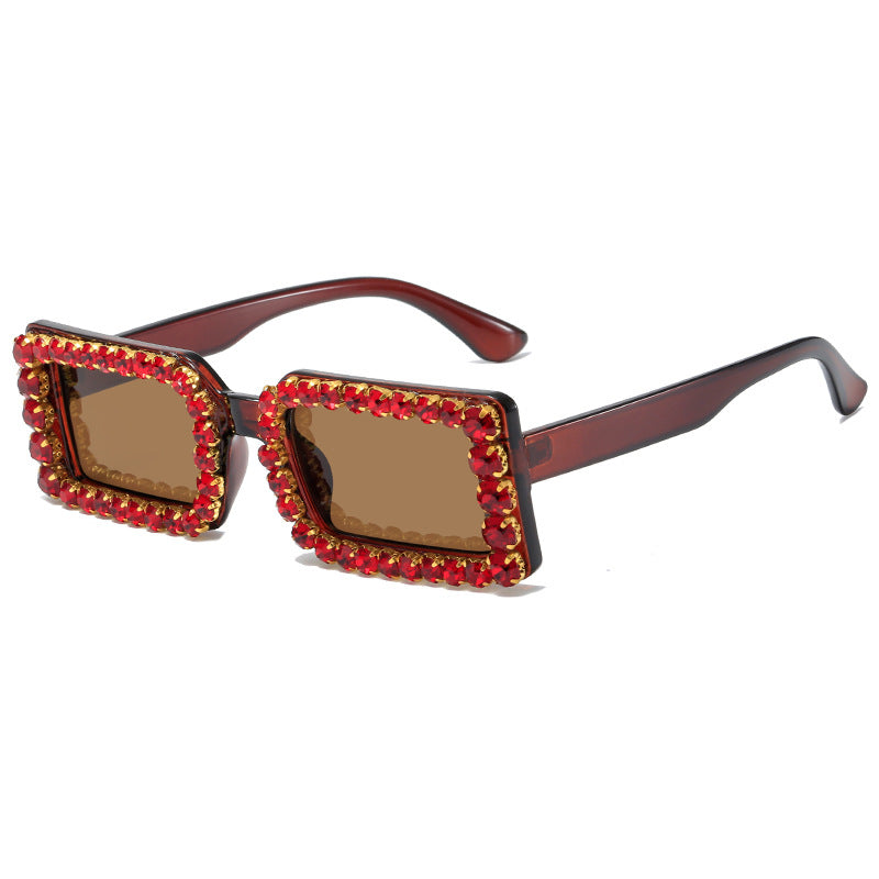 Damen modische Sonnenbrille mit glitzernder Rahmenverzierung Brehn