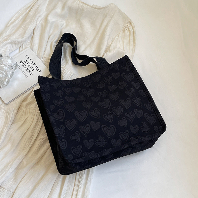 Herz-bestickte Utility Tote