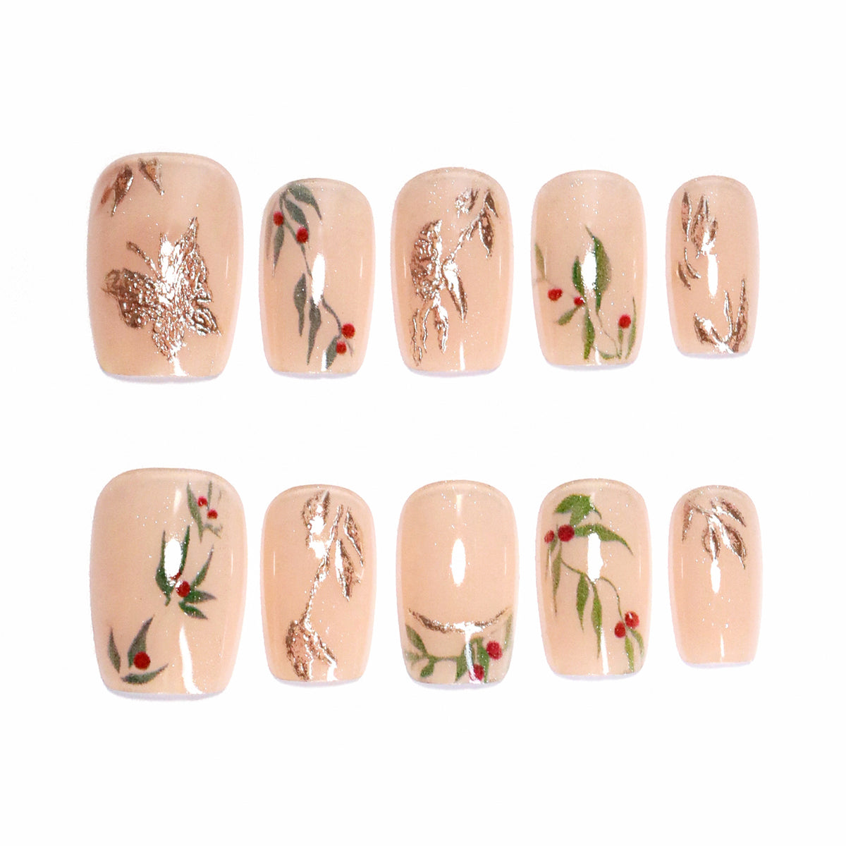 Kunstvolle Nagelverlängerungen mit floralen Mustern Brehn