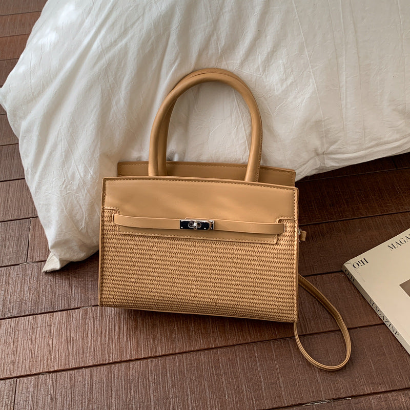 Elegante gewebte Handtasche mit abnehmbarem Schulterriemen