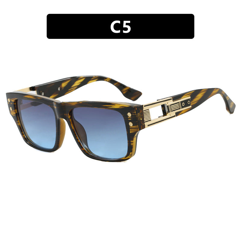 Damen modische quadratische Sonnenbrille mit eleganter goldener Zierstruktur Brehn