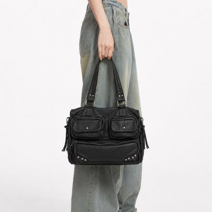 Multitaschen-Leder-Satteltasche