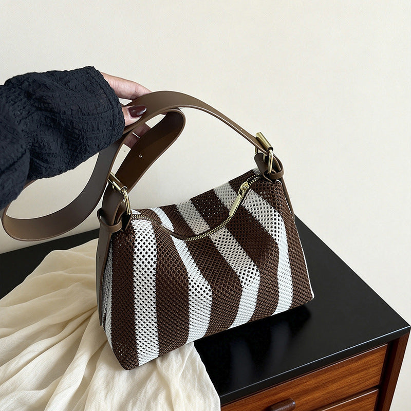 Texturierte Streifen Schultertasche