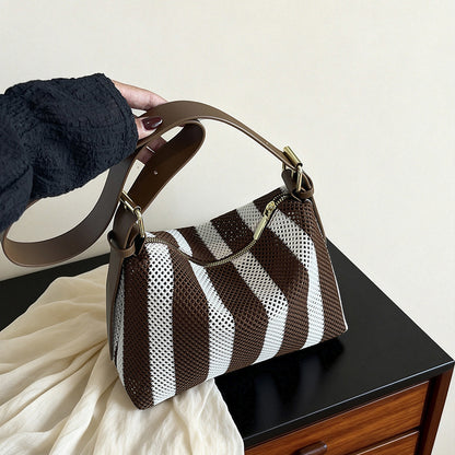 Texturierte Streifen Schultertasche