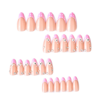 Künstlerisches Floral Französisch Press-On Nagelset Brehn