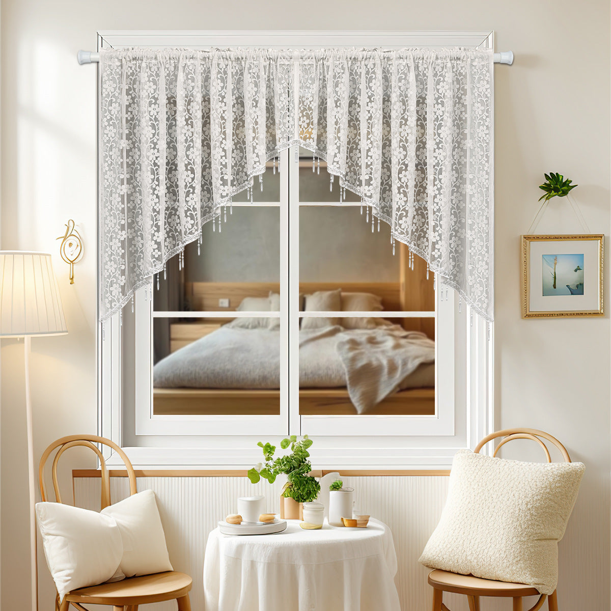 Elegante Spitzen durchsichtige Fenster-Wertung