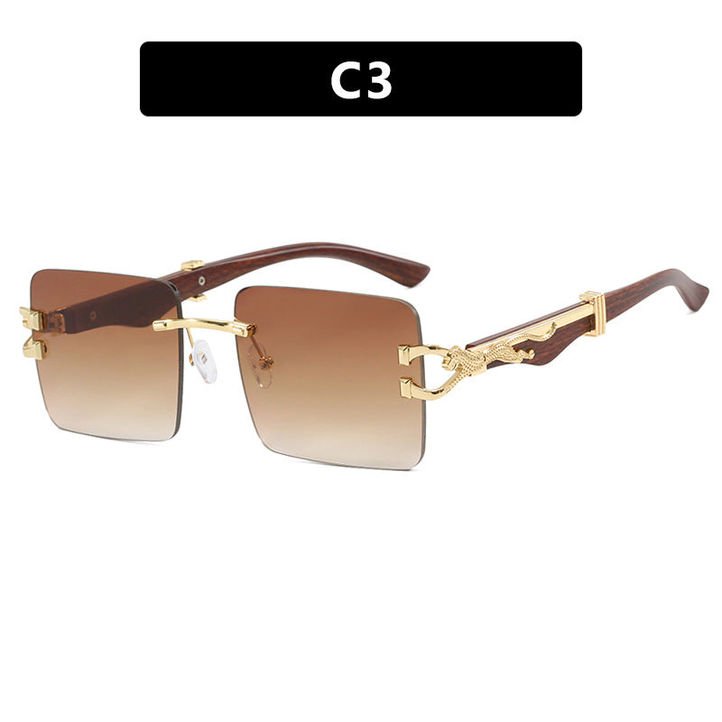 Damen elegante quadratische Sonnenbrille mit hochwertigem Holzrahmen Brehn