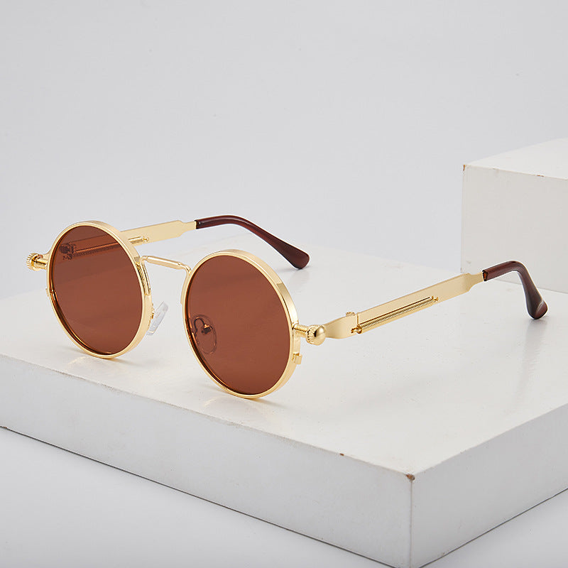 Damen elegante runde Metallbrille Brehn