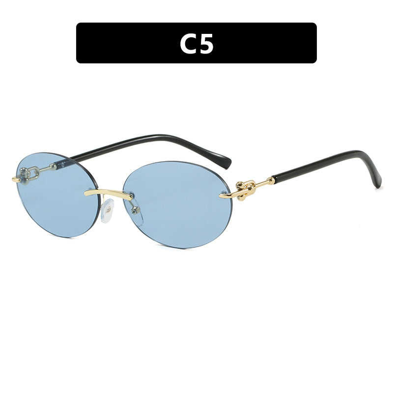 Damen ovale Sonnenbrille mit luxuriösem Metallrahmen und verspiegelten Gläsern Brehn