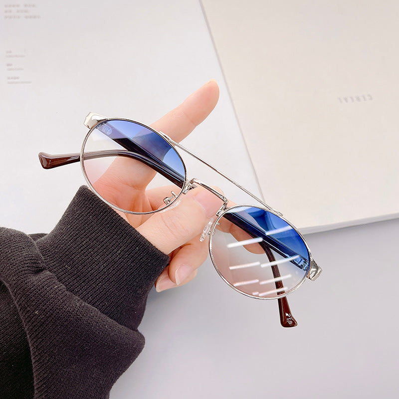 Damen modische Sonnenbrille im stilvollen runden Design mit goldenen Akzenten Brehn