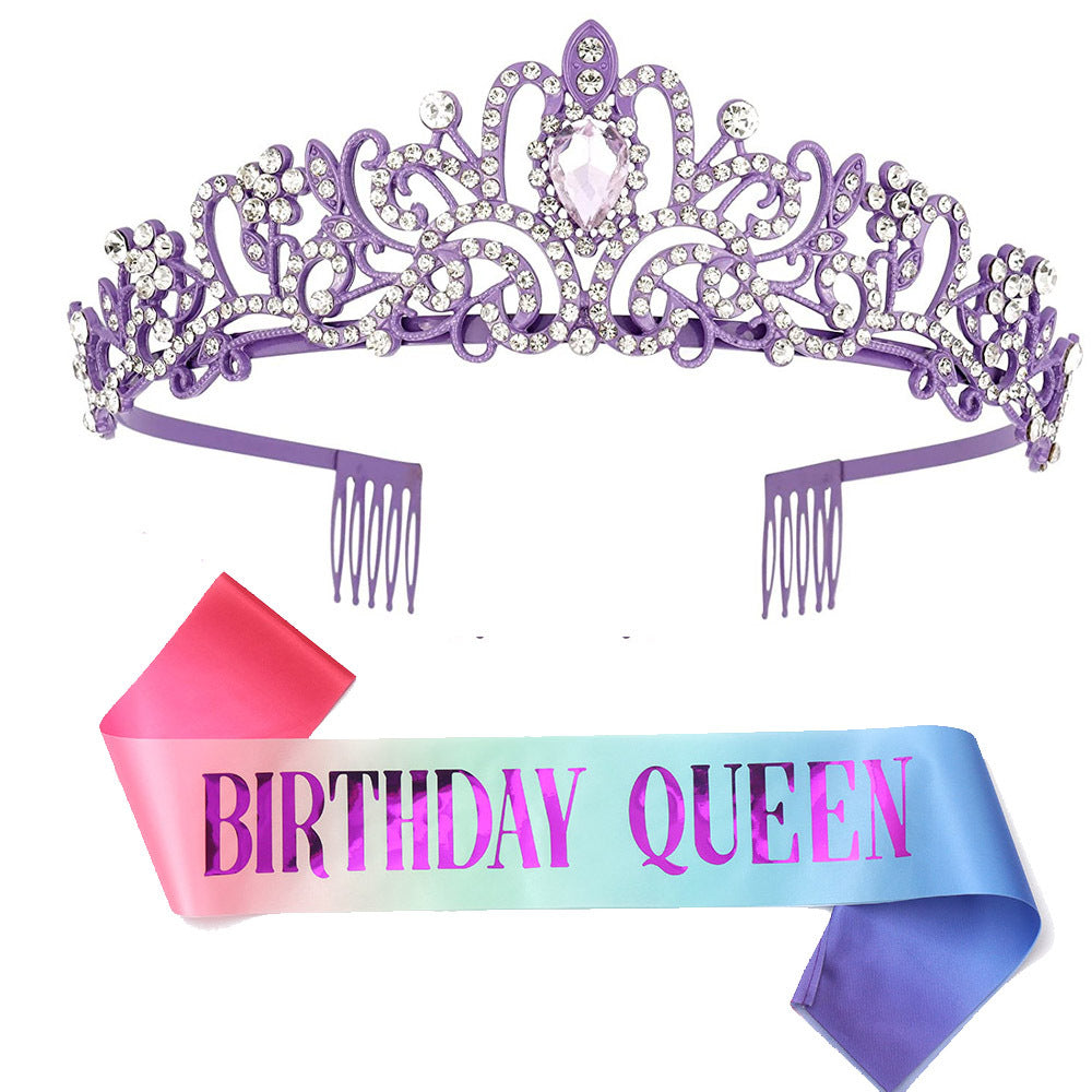 Damen Glitzernde Tiara mit funkelnden Strasssteinen Brehn
