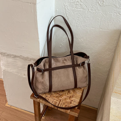 Vielseitige Wildleder-Shopper Tasche
