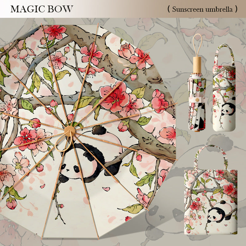 Damen Sonnenschutzschirm mit elegantem Blumendesign Brehn