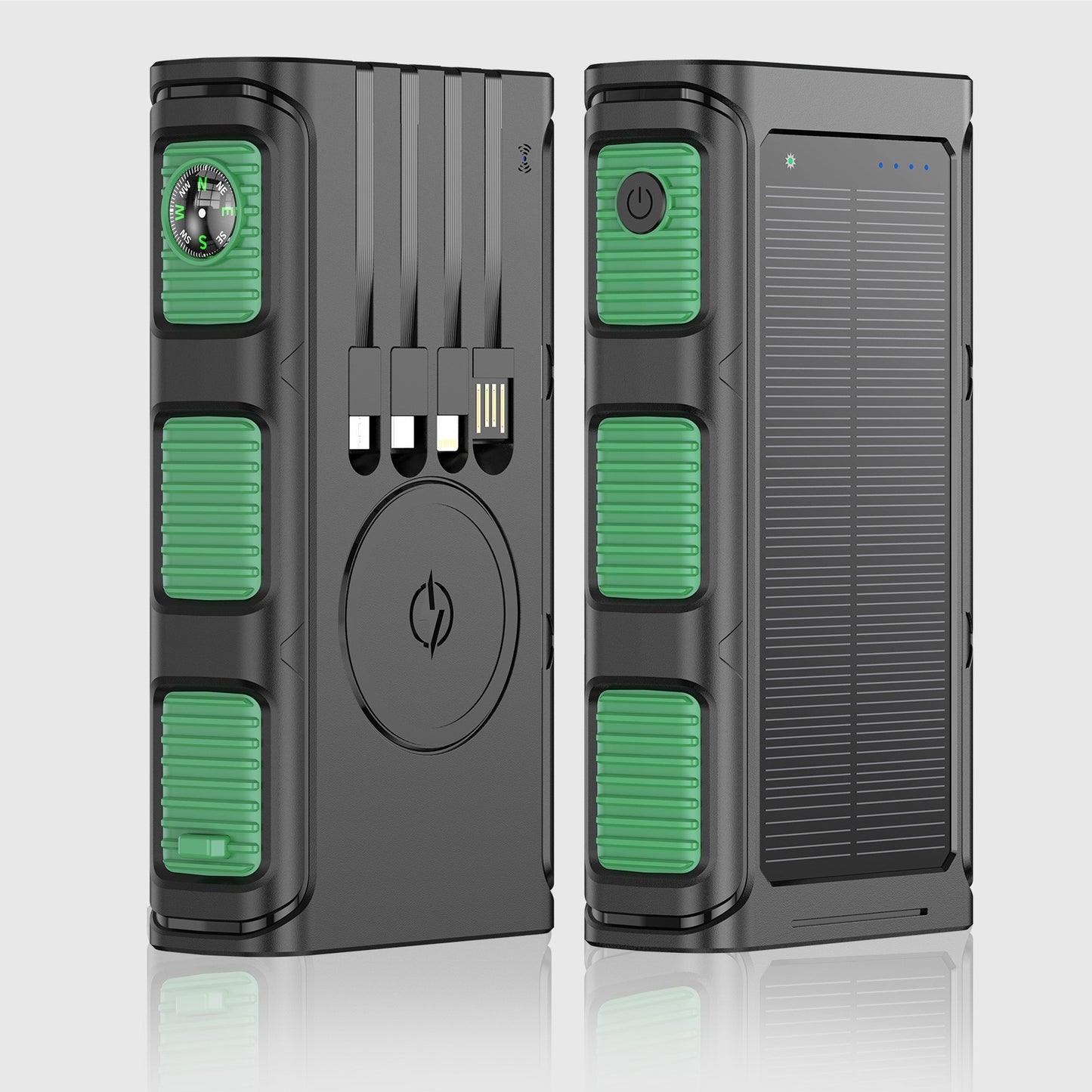 Multifunktionale Solar Powerbank mit Integriertem Kompass und Schnellladefunktion Brehn