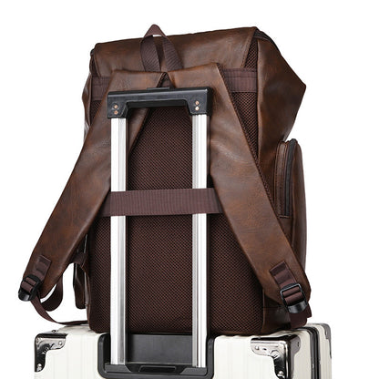 Vintage Stil Leder Rucksack Brehn