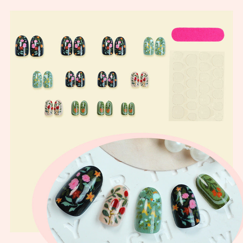 Blumendesign Press-On Nagelkunst-Set Brehn