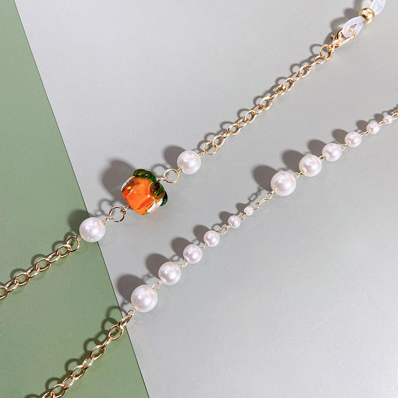 Elegante Kette mit Perlen und Rubinen Brehn