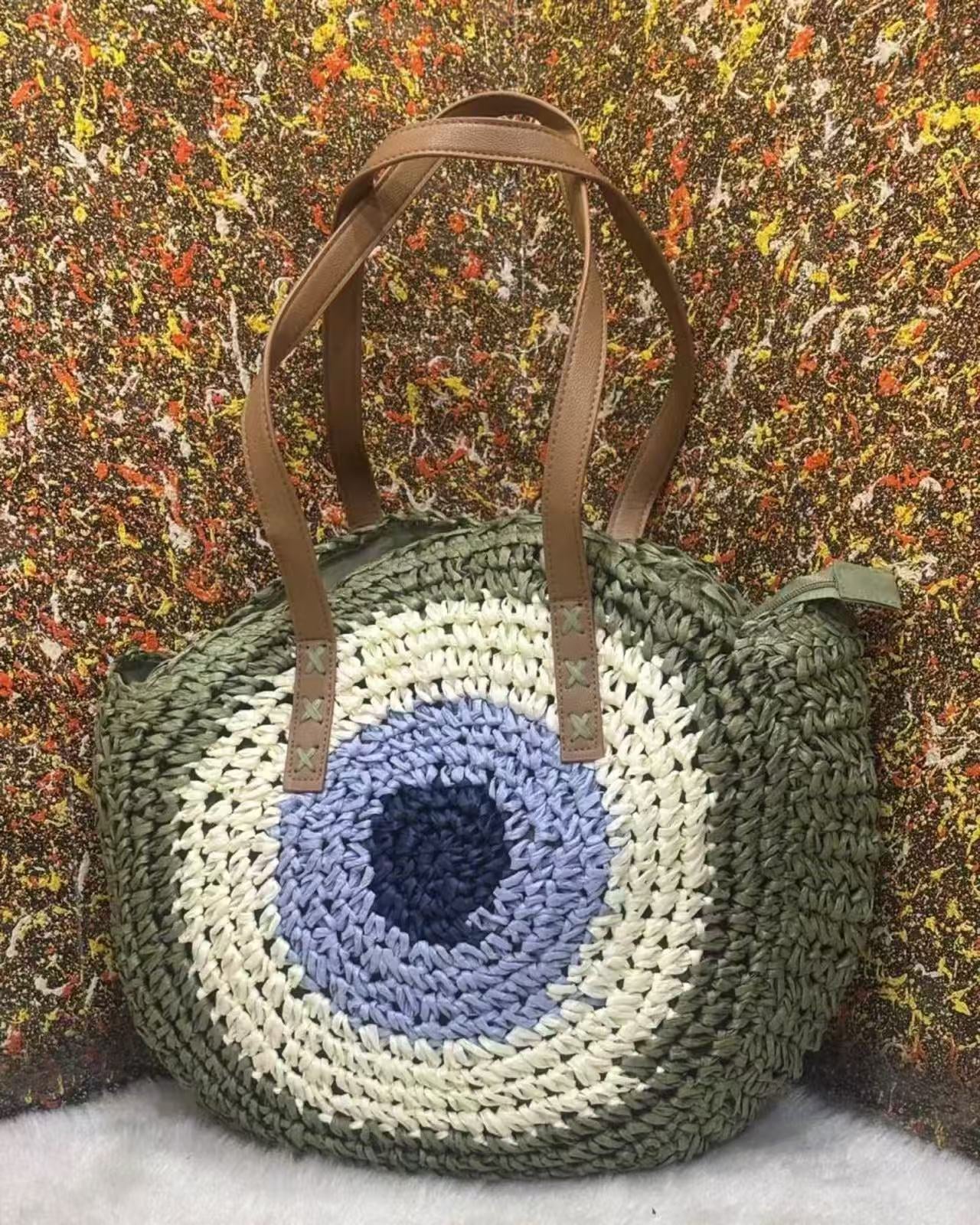 Runde Basttasche Brehn