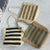 Designer Basttasche mit Grafischem Streifenmuster Brehn