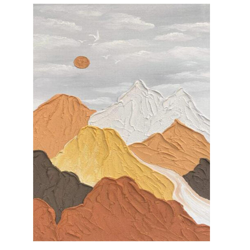 Modern Texturiertes Berglandschaft Leinwand Kunst