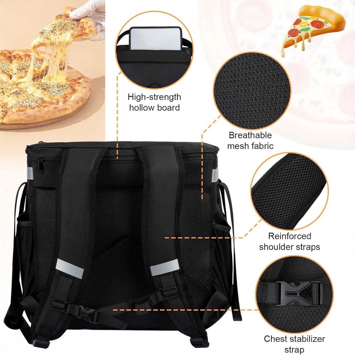 Damen Isolierte Mehrzweck-Liefertasche mit praktischen Außentaschen Brehn