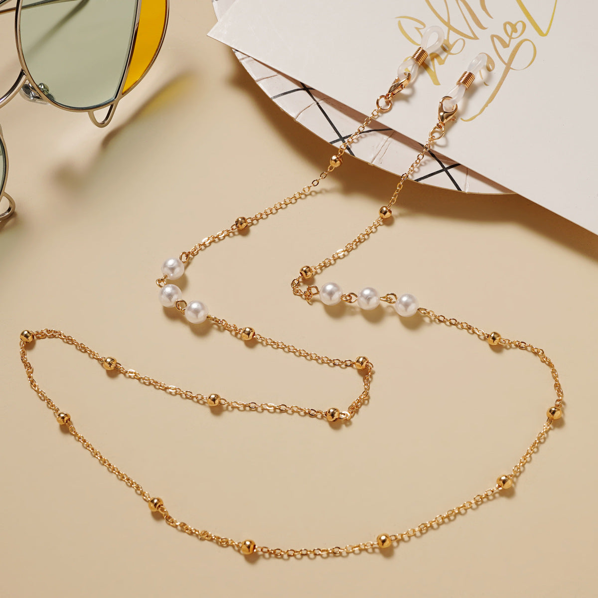 Elegante Kunstperlen Brillen Kette Brehn