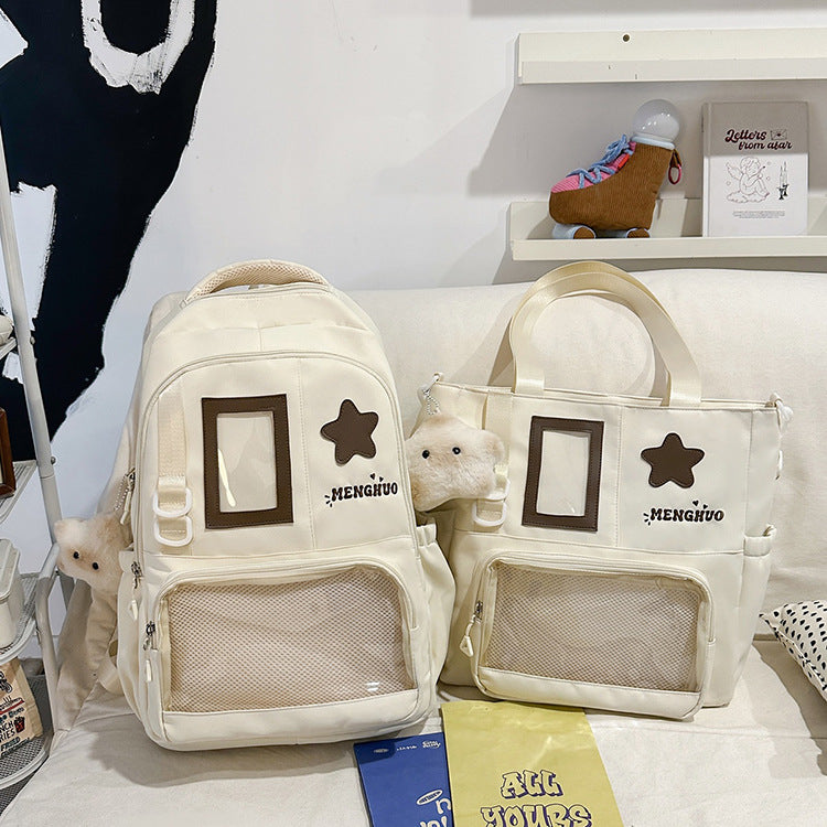 Funktionaler Schulrucksack mit durchsichtigem Fach Brehn