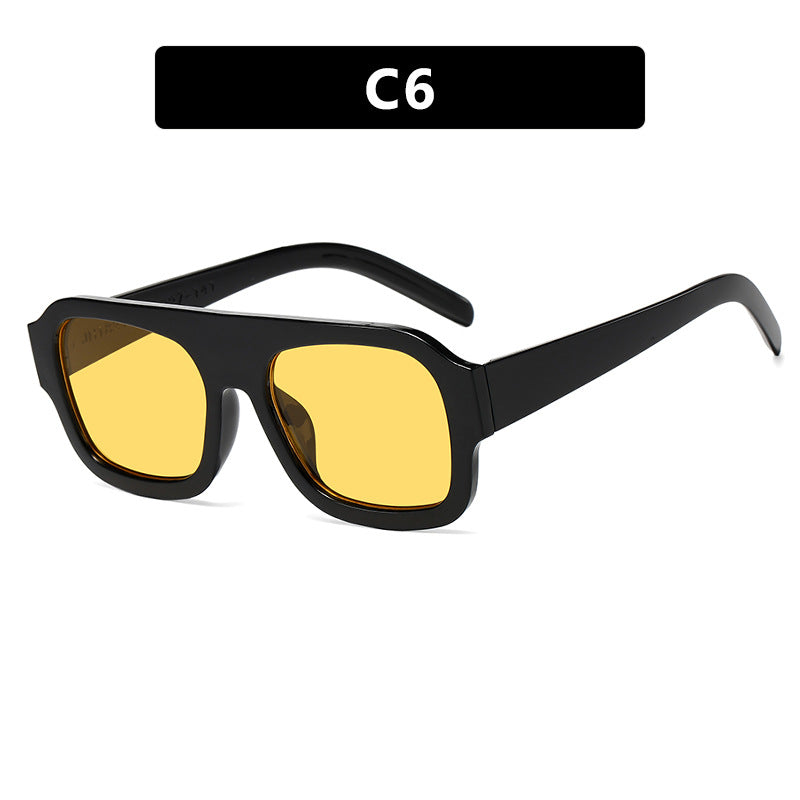 Damen modische quadratische Sonnenbrille mit auffälligem Tierdruckdesign Brehn