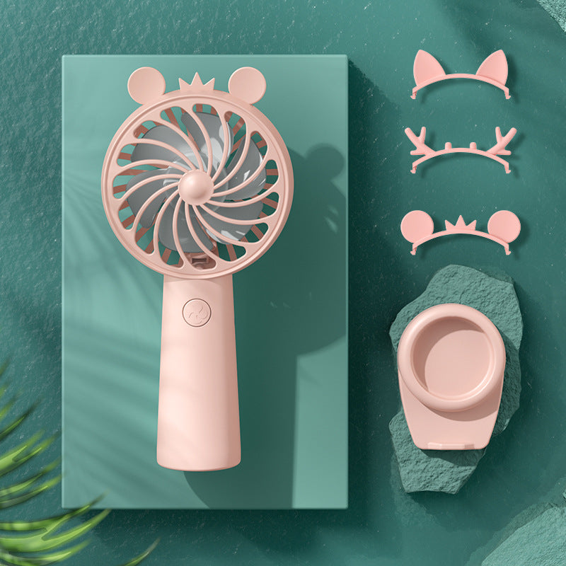 Damen Tragbarer Mini-Handventilator mit kreativen Ohren-Design Brehn
