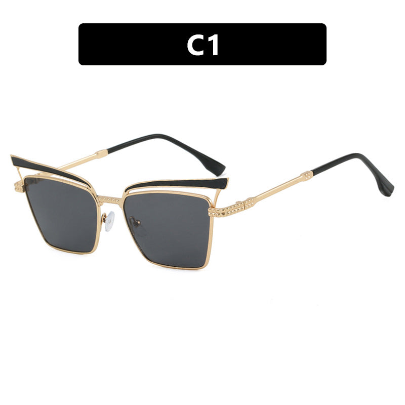 Damen quadratische Designer-Brille mit filigranem Metallrahmen Brehn