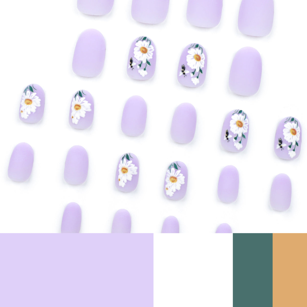 Kunstvolle Nagelgestaltung mit zarten Blumenelementen Brehn