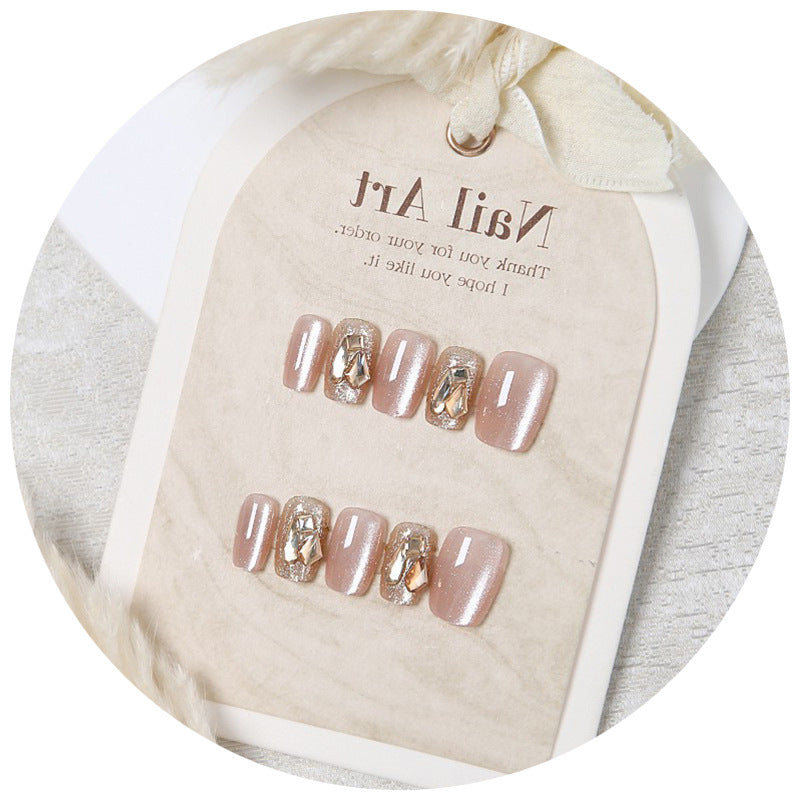 Glamouröse mit Strass verzierte Press-On Nagelkunst Brehn
