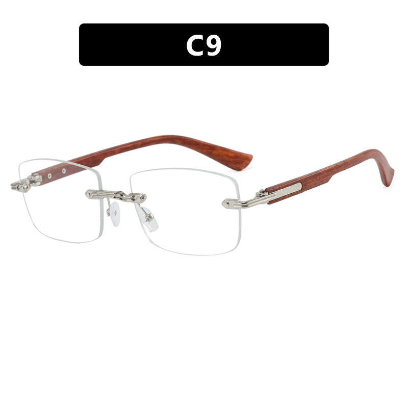Damen quadratische Sonnenbrille mit Holzrahmen und gradienten Gläsern Brehn