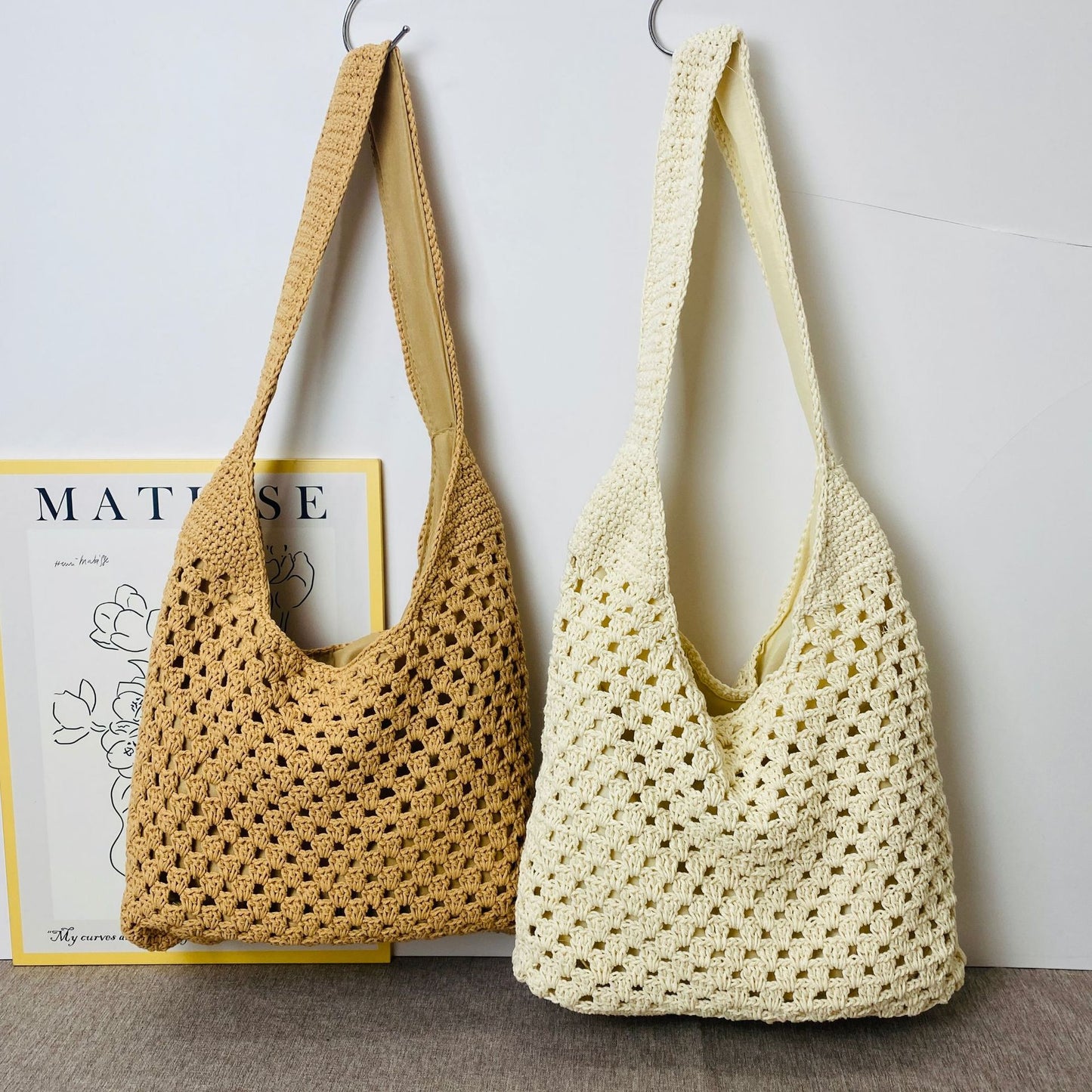Handgeknüpfte Schultertasche Im Gehäkelten Design Brehn