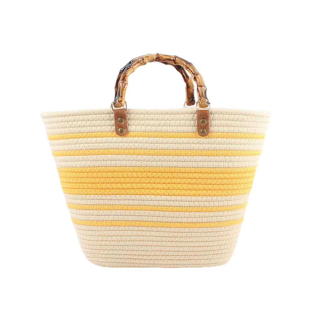 Stilvolle Strandtasche mit Bambusgriffen Brehn
