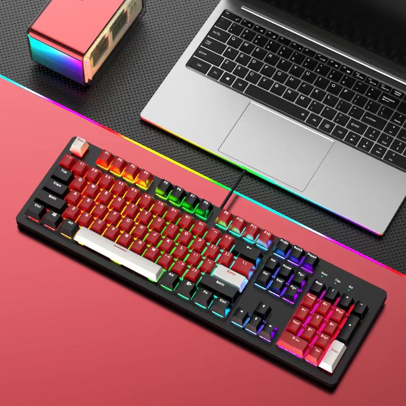 RGB-hintergrundbeleuchtete mechanische Gaming-Tastatur und Maus-Set Brehn