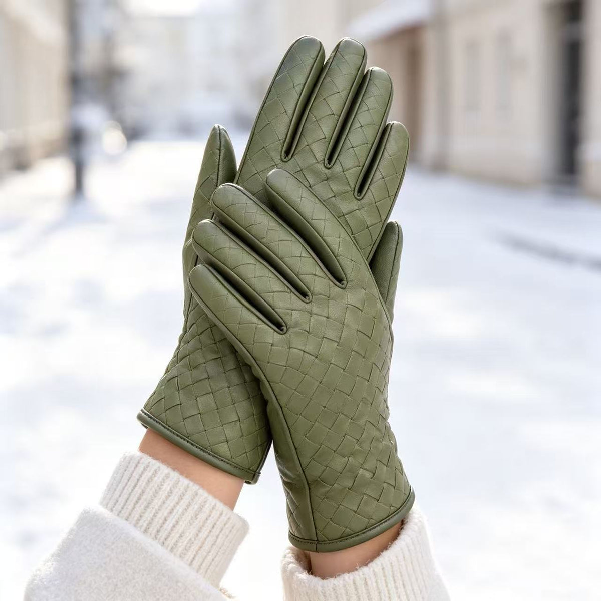 Premium Woven Leather Gloves Brehn