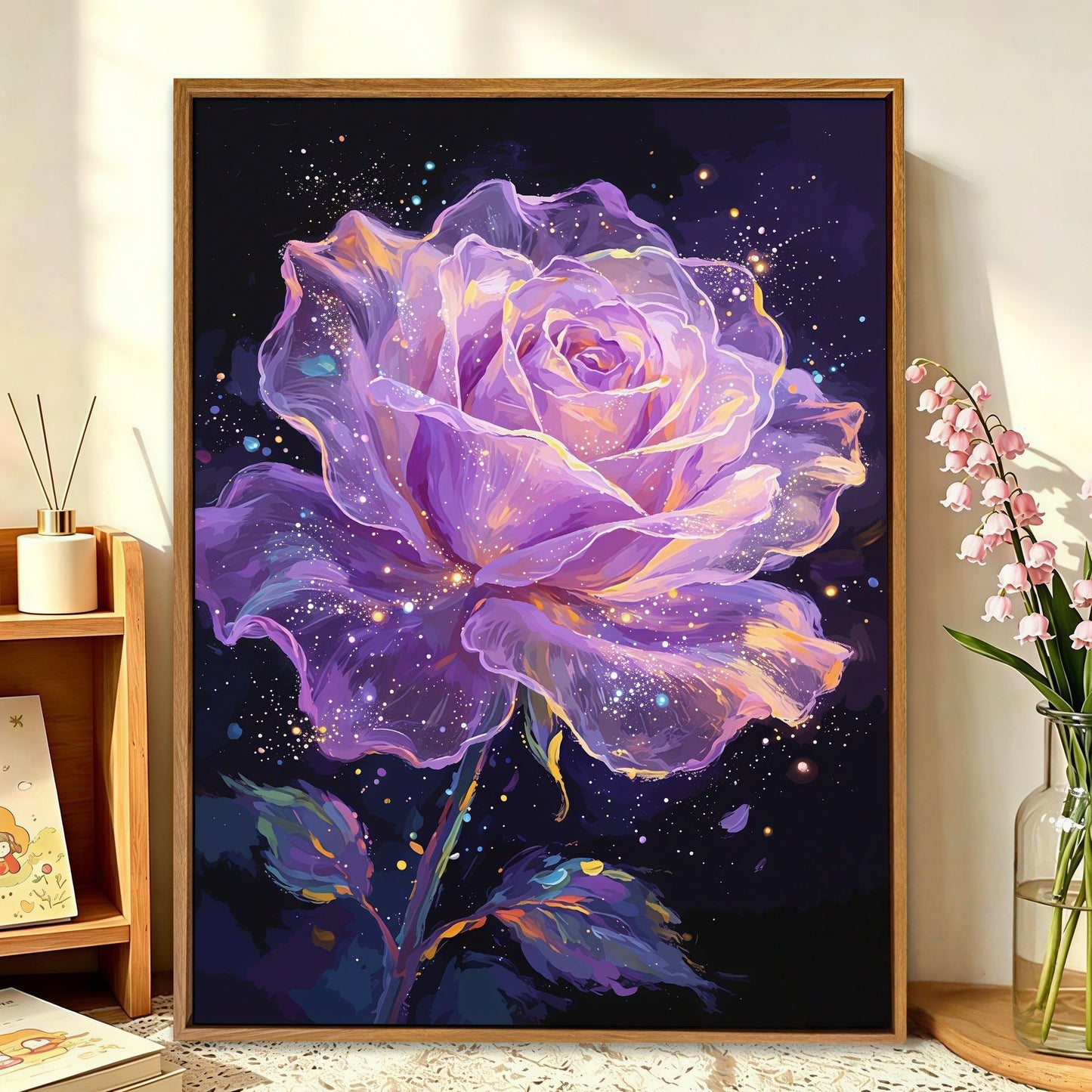 Florale Galaxie Leinwandkunst Brehn