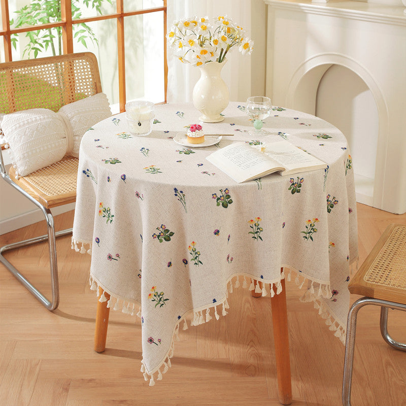 Bestickte Quaste Tischdecke