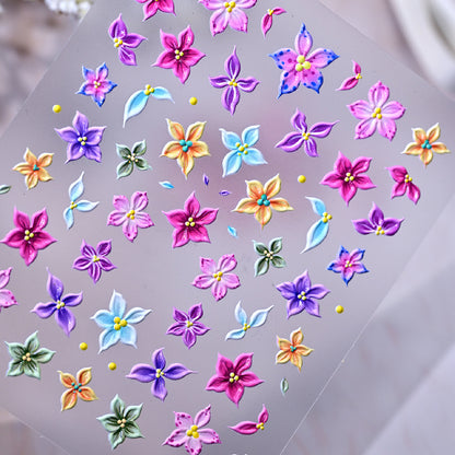 Florale Nagelkunst Dekorationsaufkleber