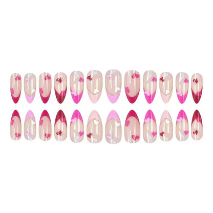 Kunstnagelset mit romantischen Herz-Designs Brehn