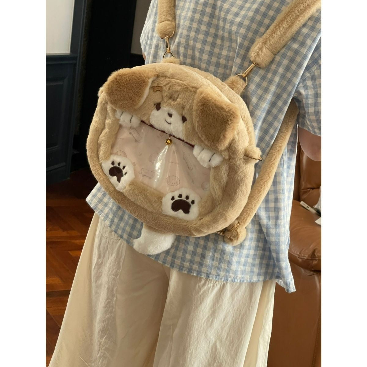 Plüsch Umhängetasche mit Hunde-Motiv Brehn