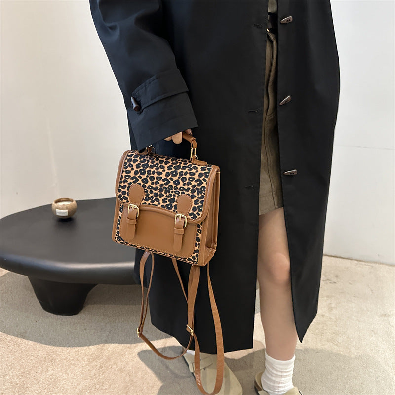Chic Leopardenmuster Satchel Umhängetasche Brehn