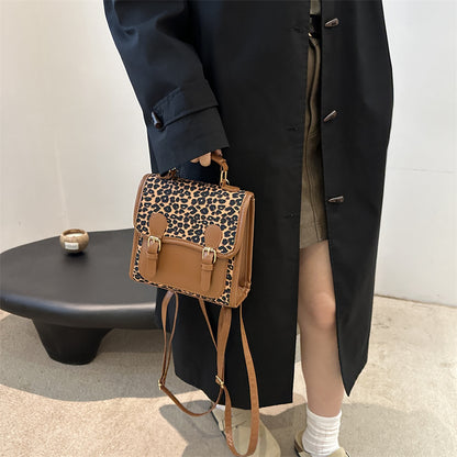 Chic Leopardenmuster Satchel Umhängetasche Brehn