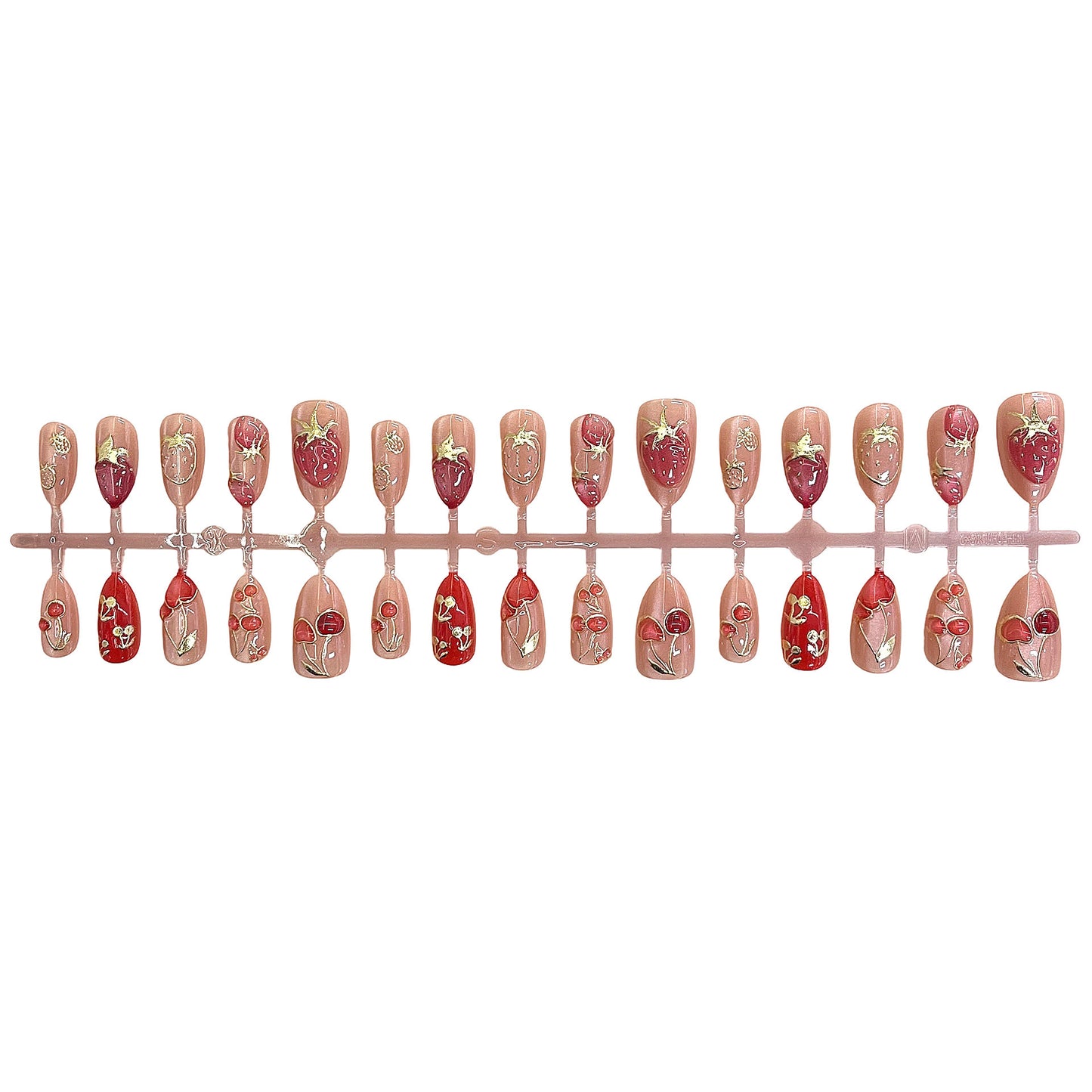 Künstlerisches Floral-Akzent Press-on-Nagelset Brehn