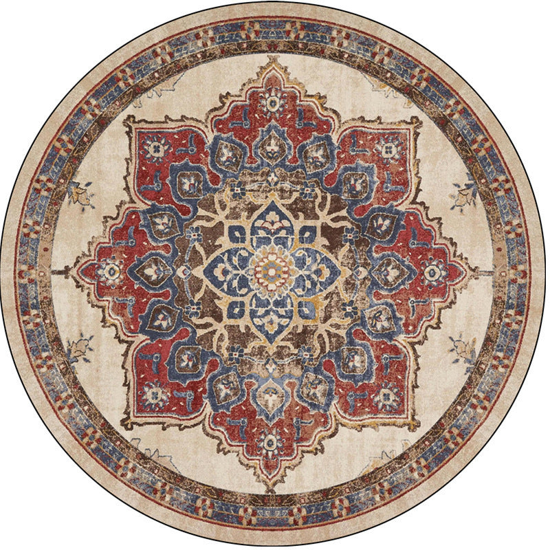 Runder Vintage Floral Teppich